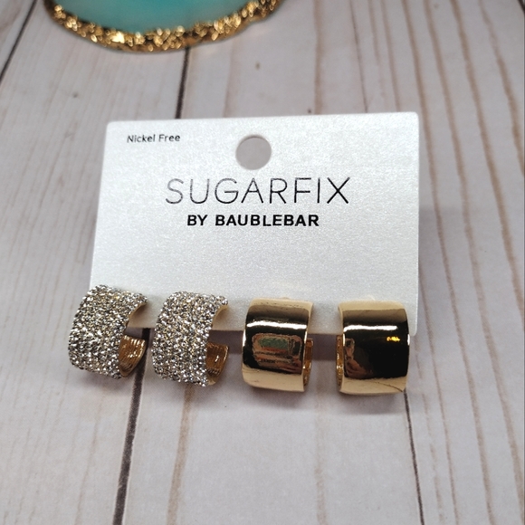 🍉5 For $25* SUGARFIX by BaubleBar Crystal Hoop Earring Set - Picture 2 of 4